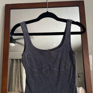 Navy ribbed tank top (S)